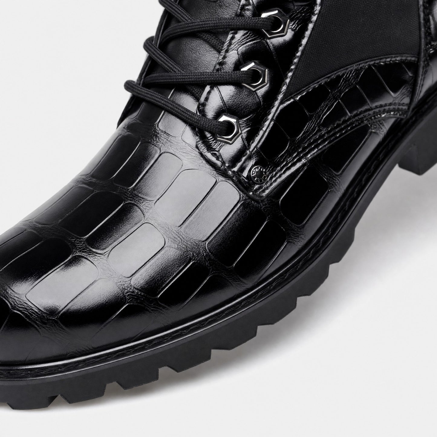 Embossed Combat Ankle Boots | Revangiol
