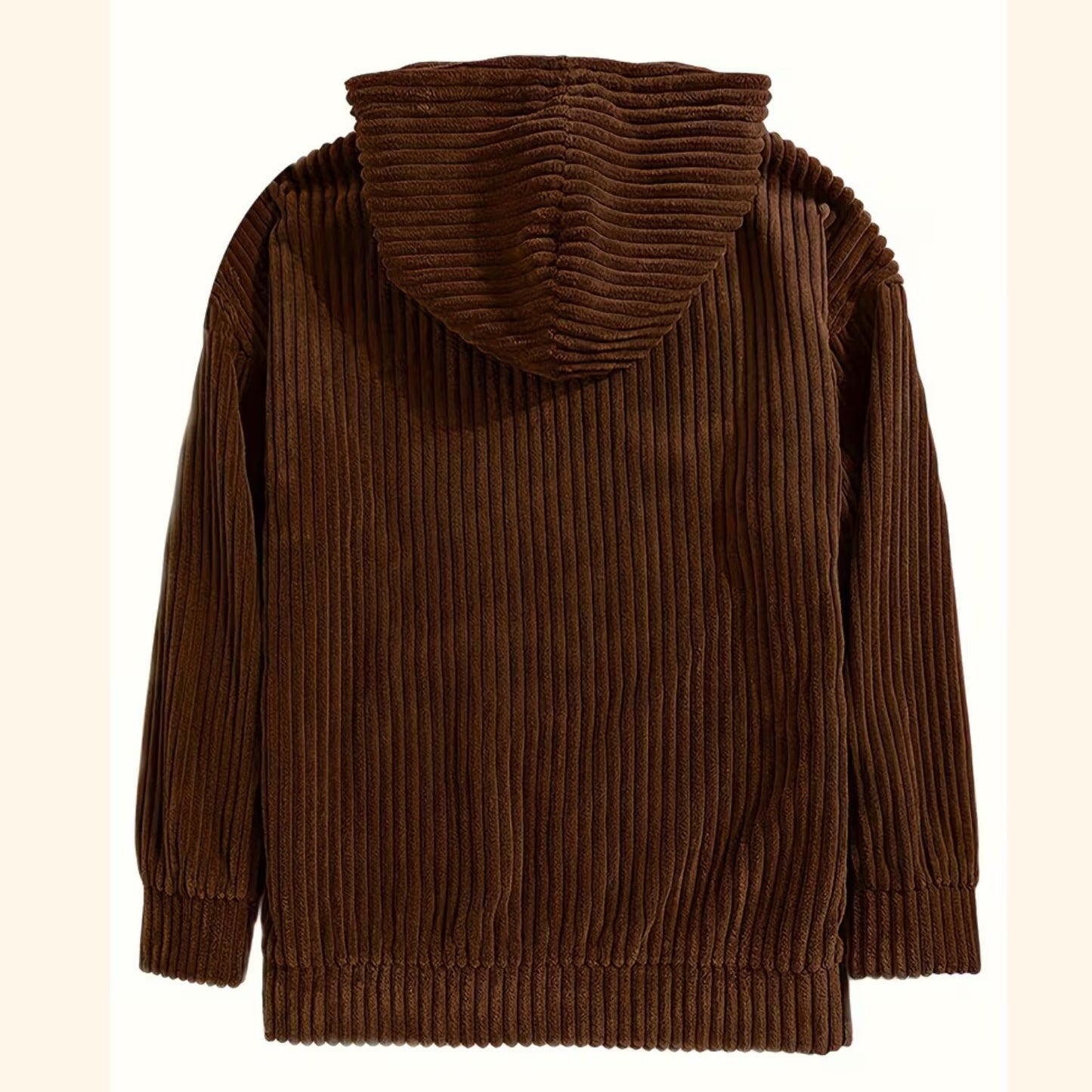 Textured Corduroy Pullover Hoodie | Revangiol