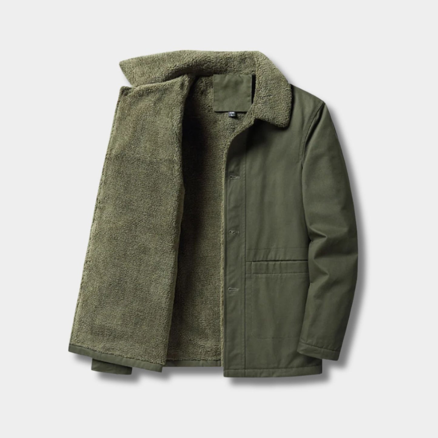 Shearling Lined Button Winter Jacket | Revangiol