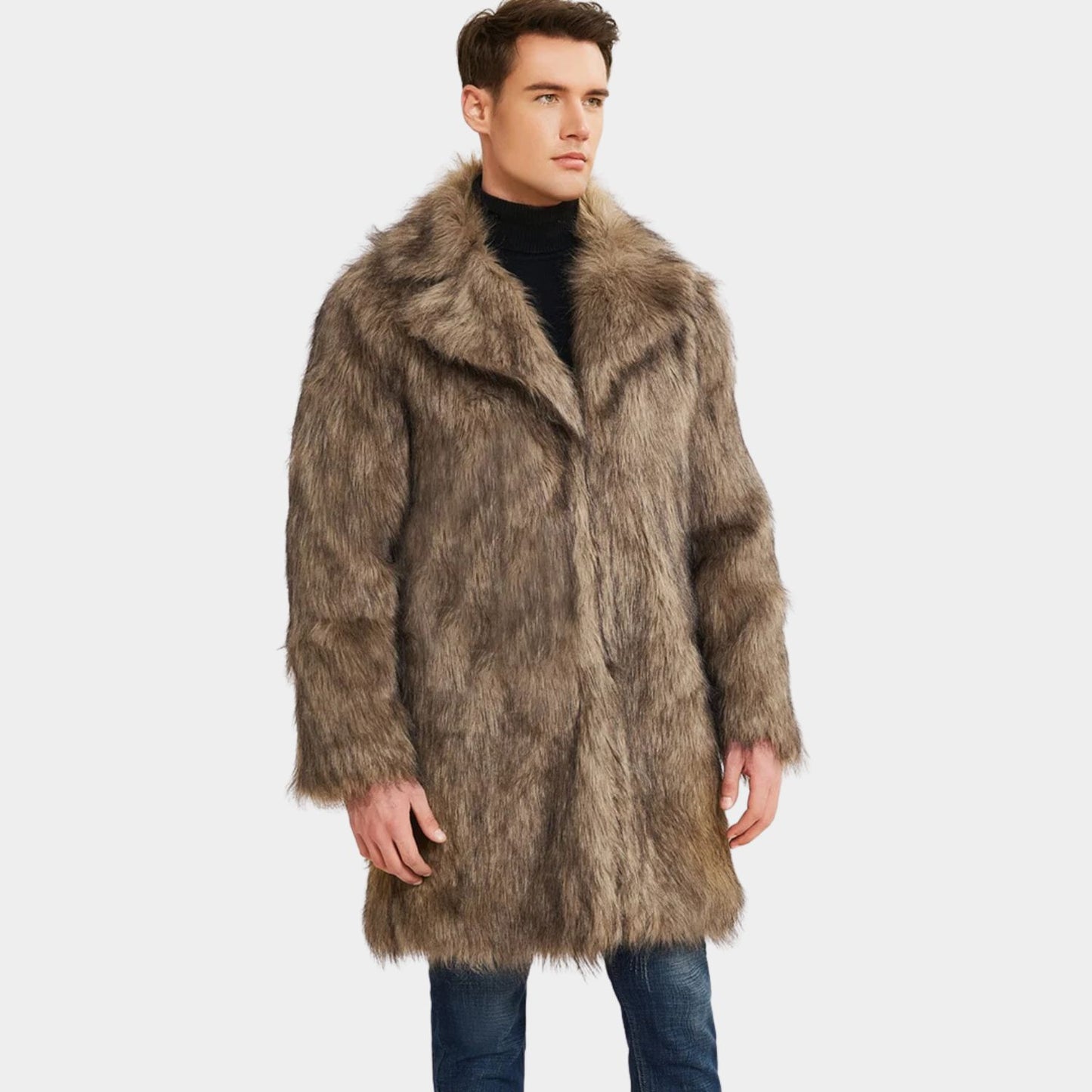 Luxurious Lapel Plush Fur Coat | Revangiol