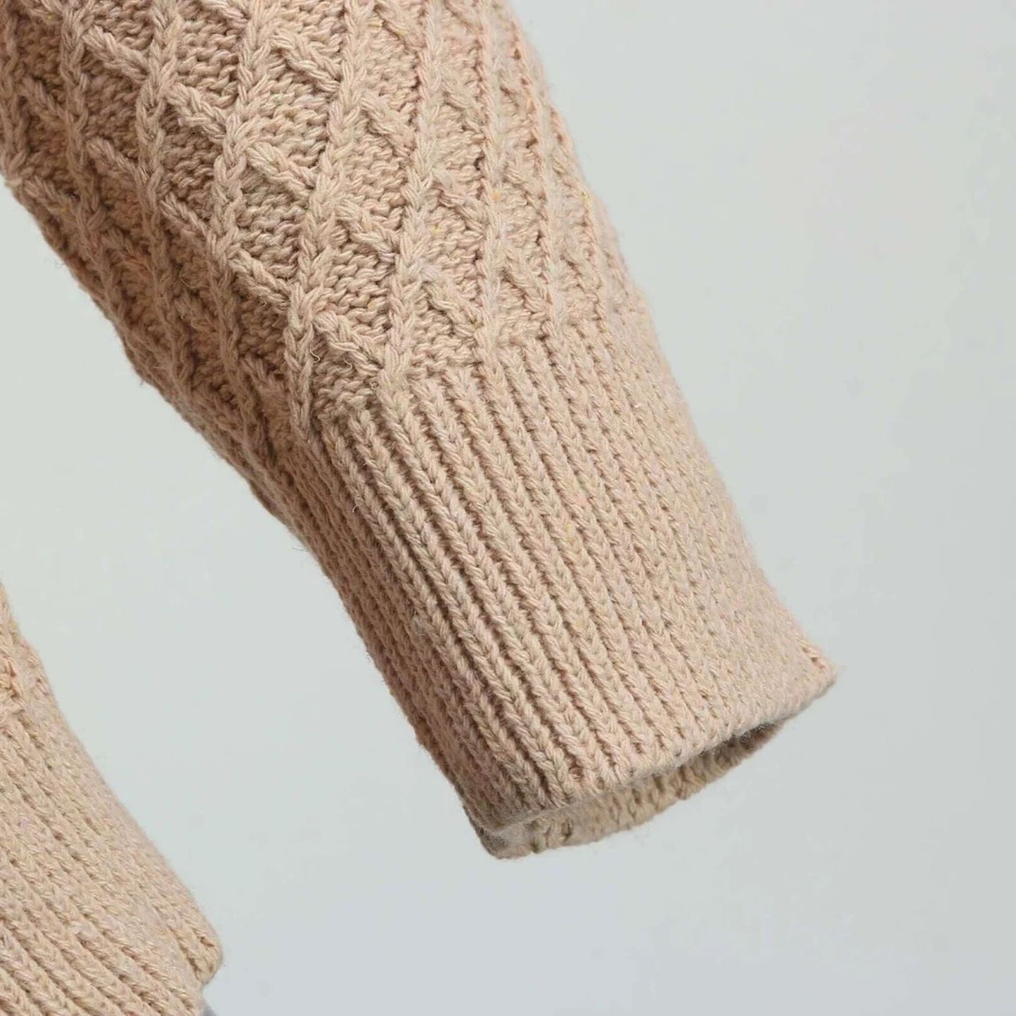 Textured Mock Neck Cardigan | Revangiol