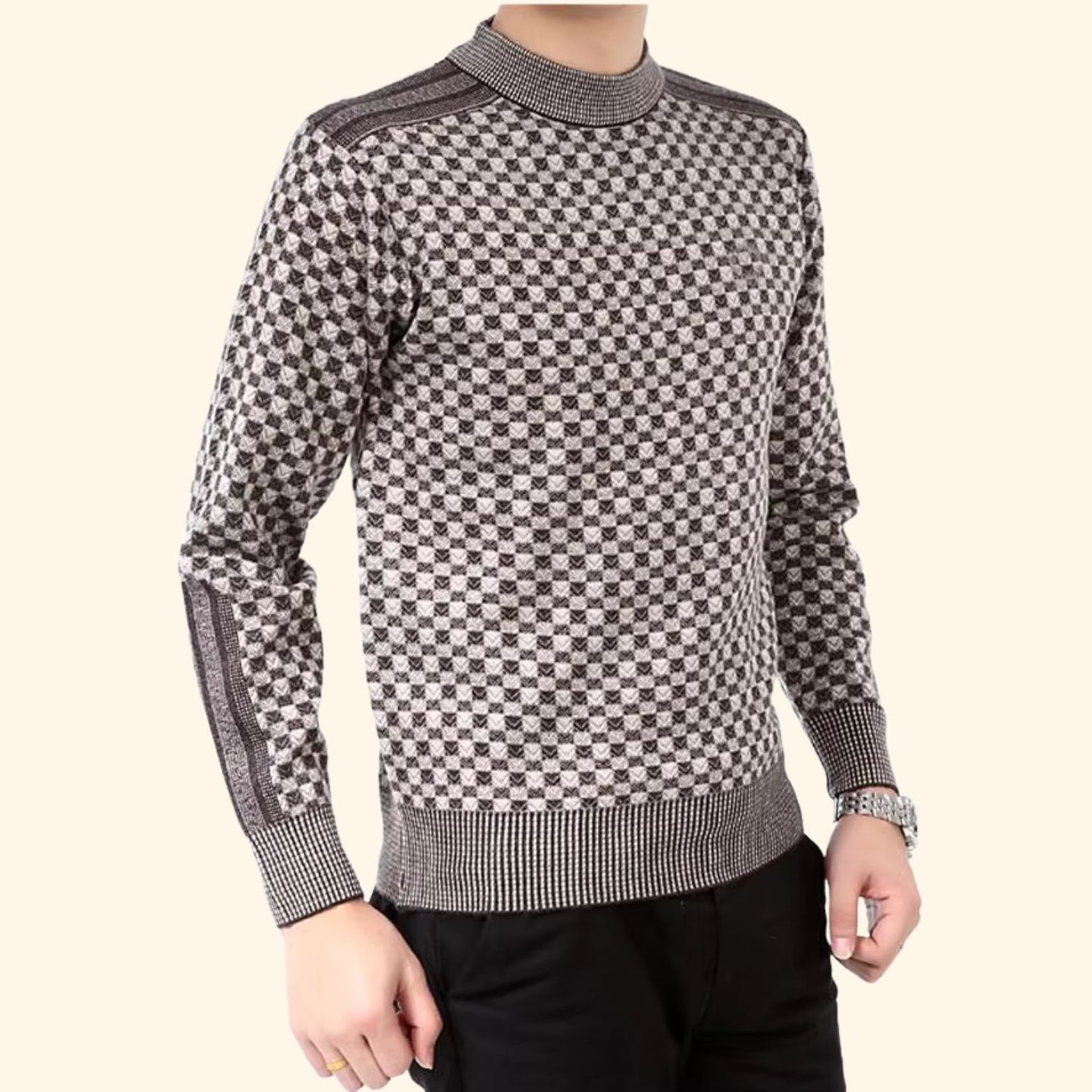 Checkered Knit Sweater | Revangiol