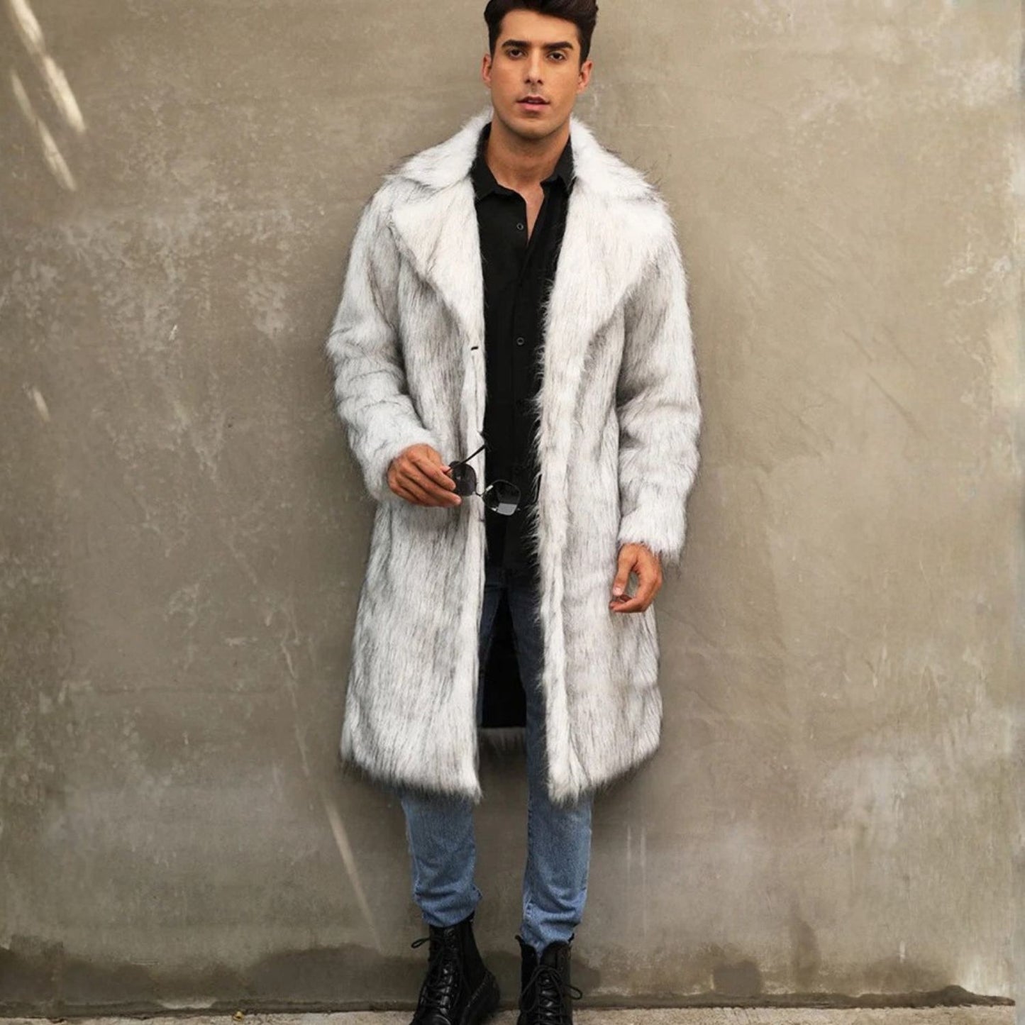 Wide Lapel Plush Fur Coat | Revangiol