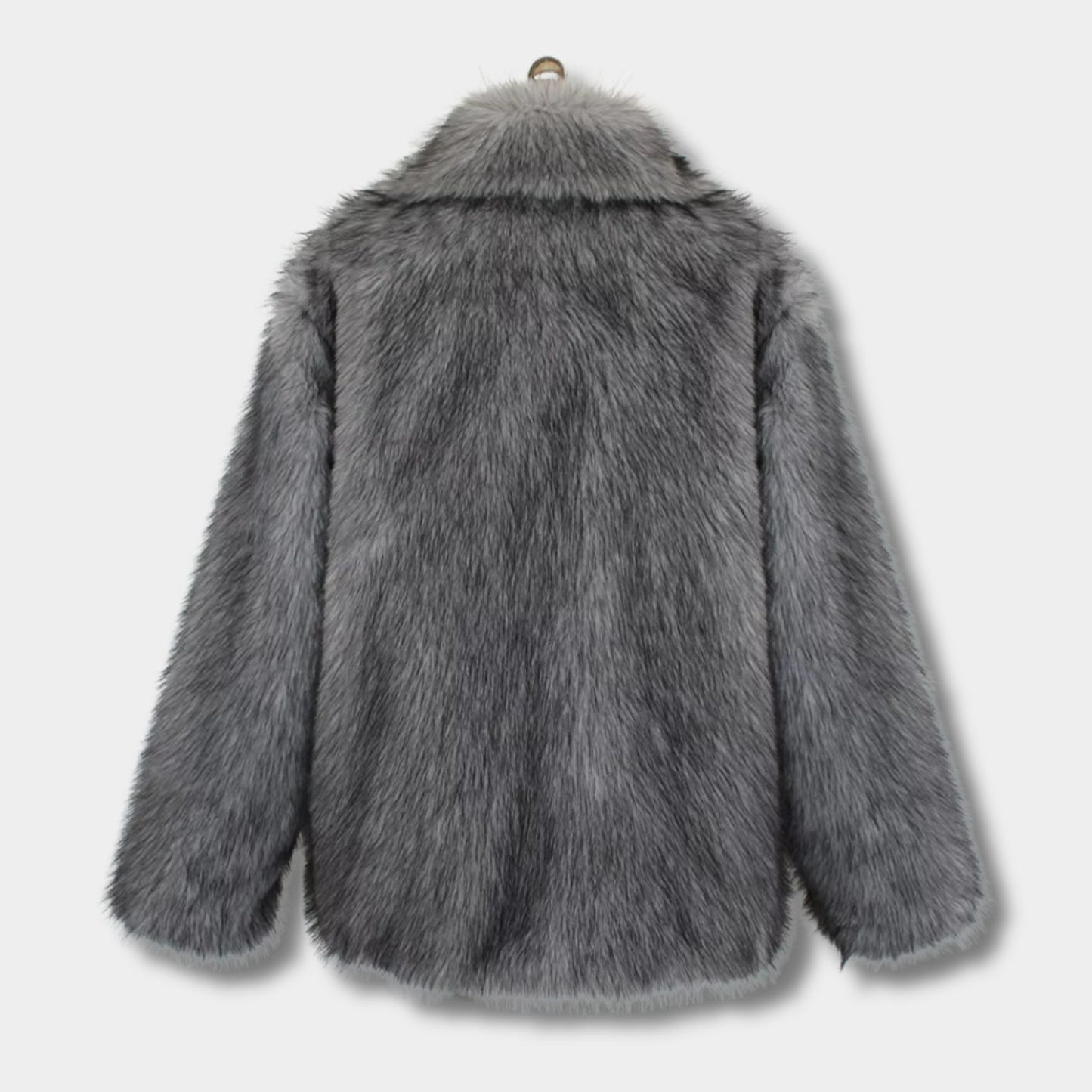 Wide-Lapel Faux Fur Jacket | Revangiol