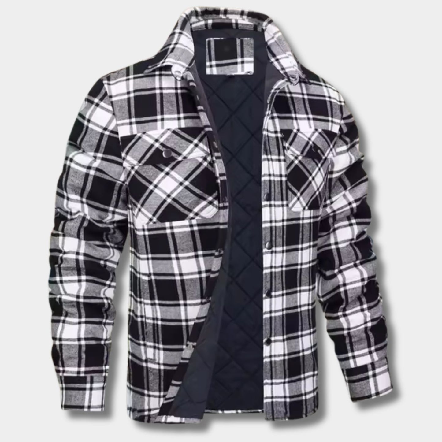 Quilted Check Flannel Shirt Jacket | Revangiol