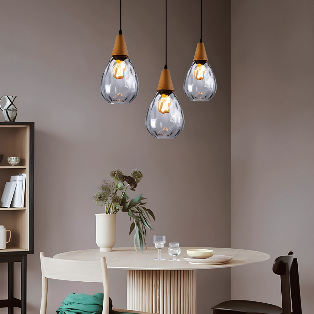 Elegant Teardrop Glass Pendant Light | Revangiol
