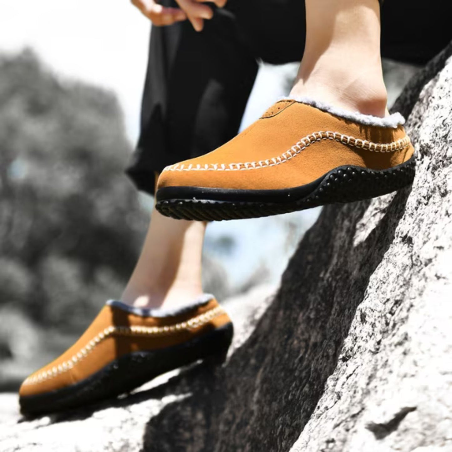 Sherpa Trim Slip-On Slippers | Revangiol