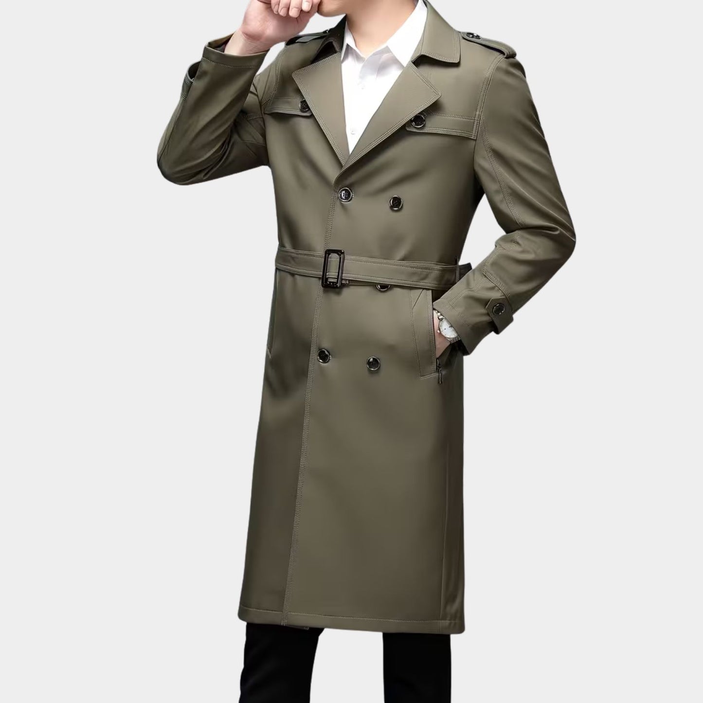 Double-Breasted Lapel Over Coat | Revangiol