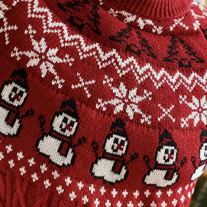 Snowman Cable Knit Christmas Sweater | Revangiol