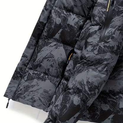 Camo Hooded Puffer Jacket | Revangiol
