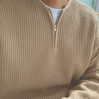 Half-Zip Knit Sweater | Revangiol