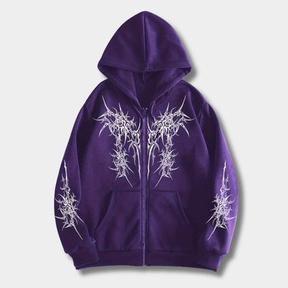 Gothic Dark Streetwear Zip Hoodie | Revangiol