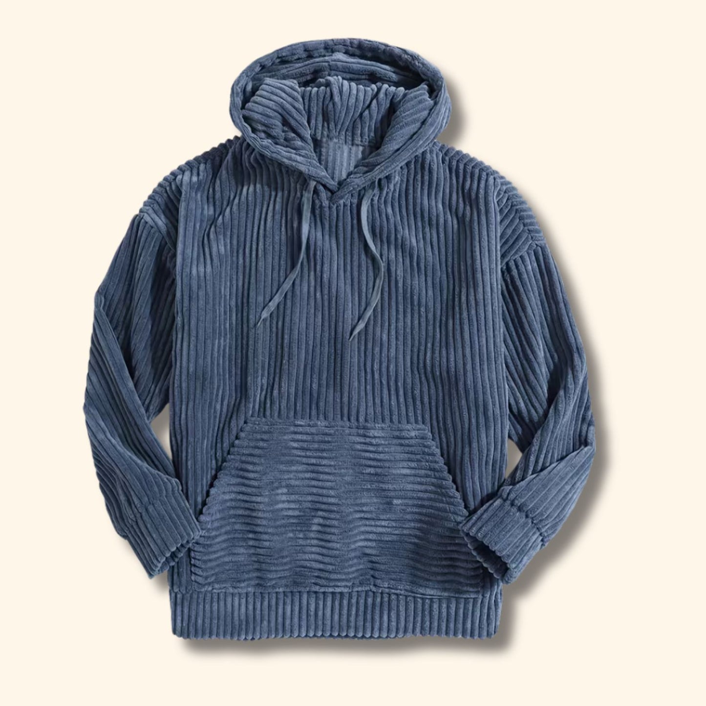 Textured Corduroy Pullover Hoodie | Revangiol