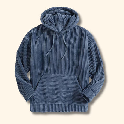 Textured Corduroy Pullover Hoodie | Revangiol