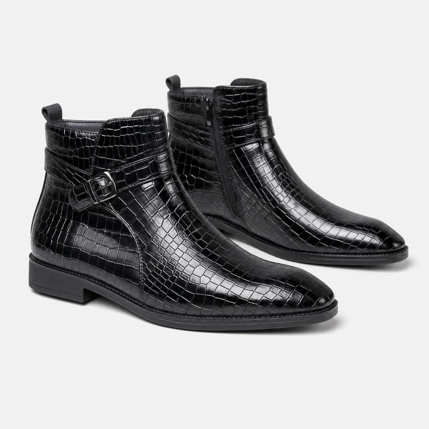 Croc Buckle Dress Boots | Revangiol