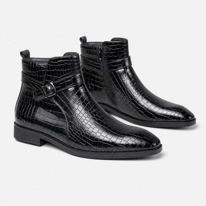 Croc Buckle Dress Boots | Revangiol