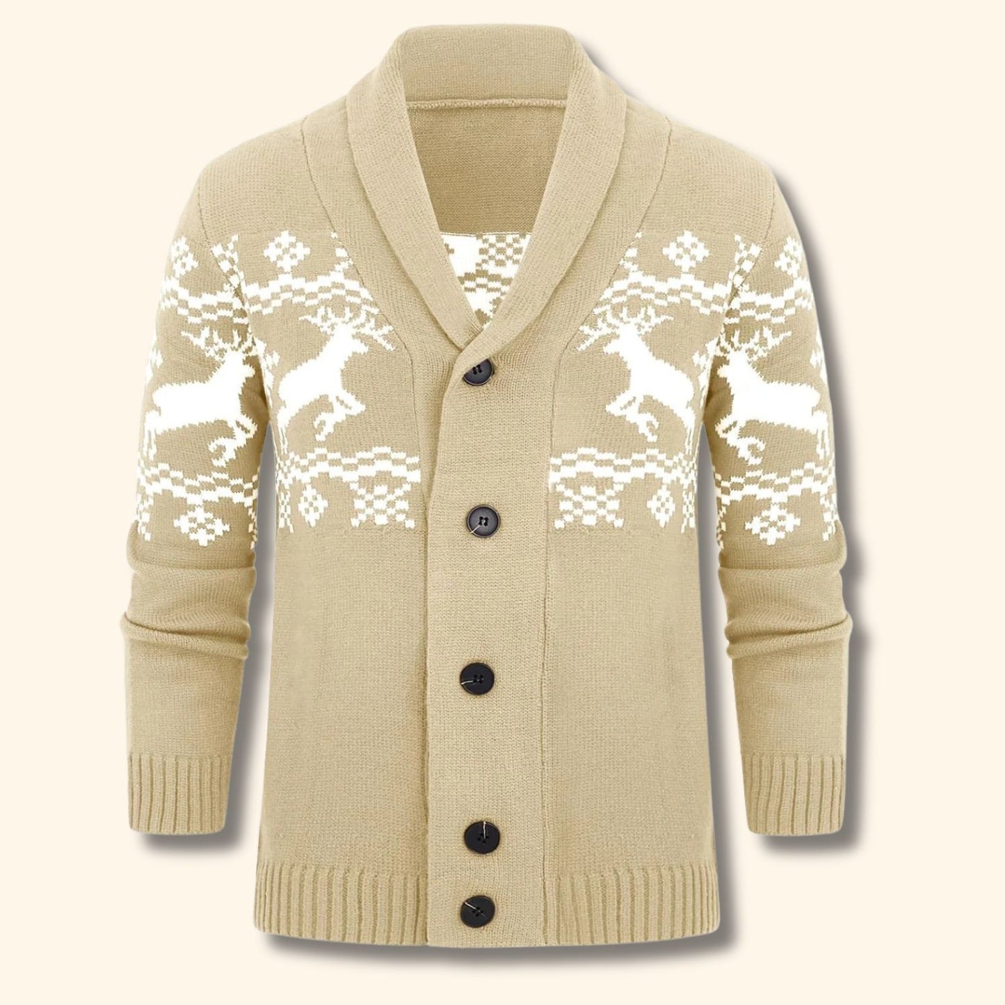 Nordic Reindeer Shawl Cardigan | Revangiol