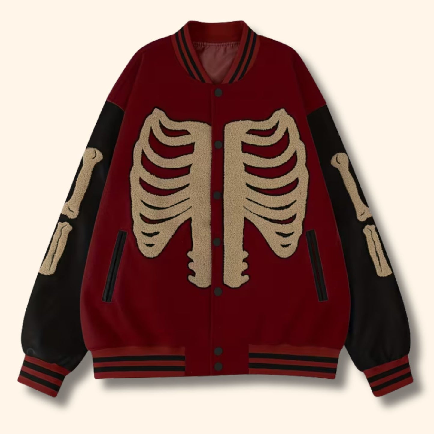 Skeleton Varsity Bomber Jacket | Revangiol