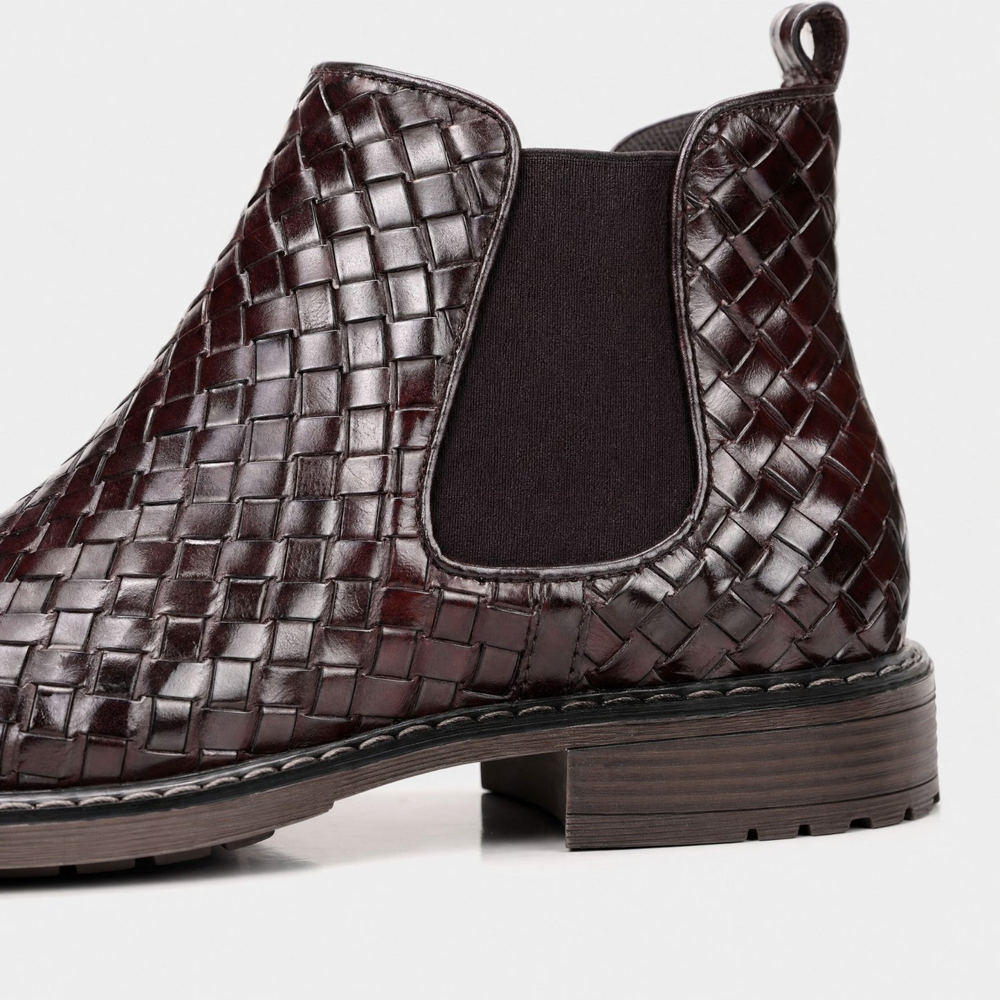 Woven Leather Chelsea Boots | Revangiol