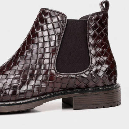 Woven Leather Chelsea Boots | Revangiol