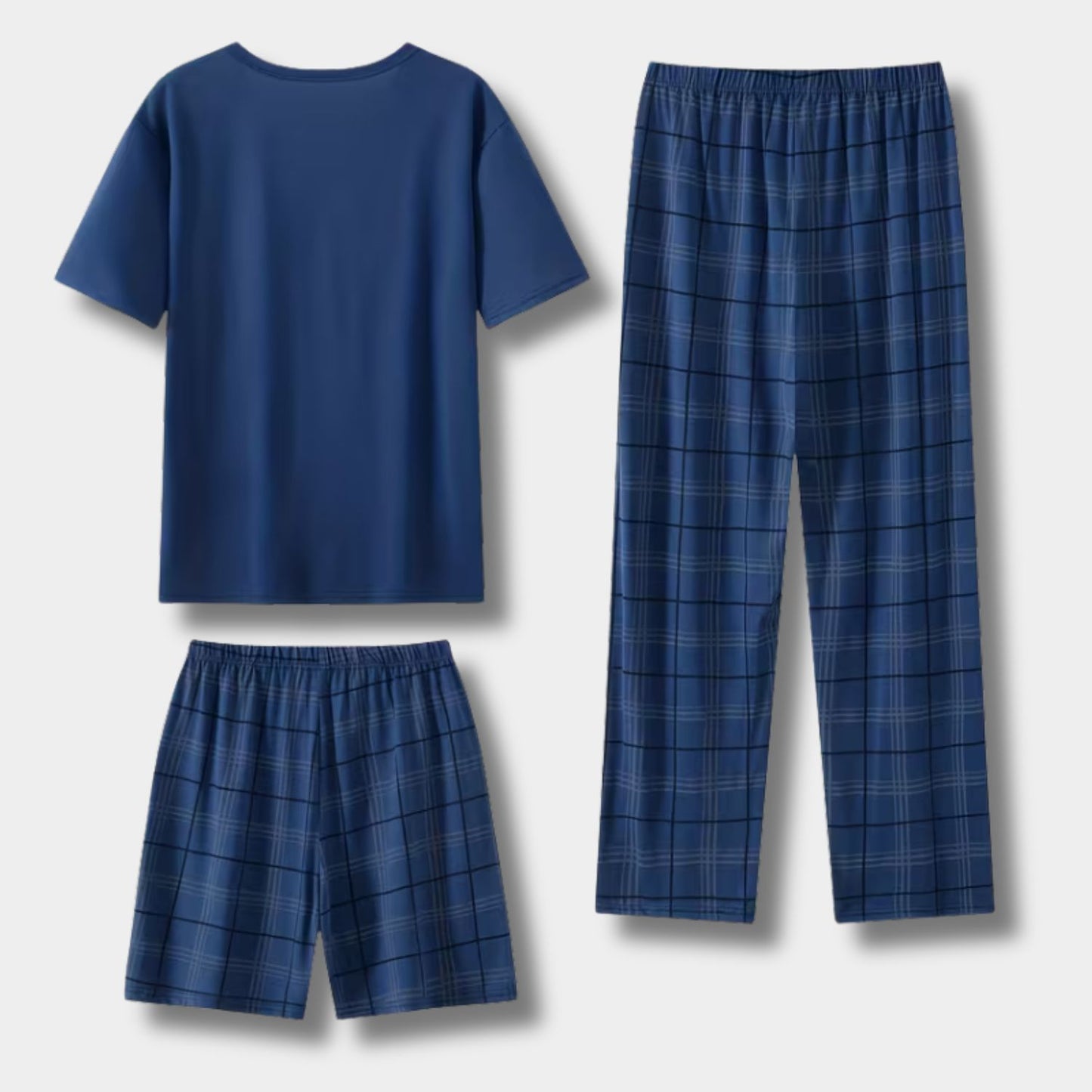 3-Piece Plaid Summer Pajama Set | Revangiol