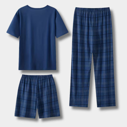 3-Piece Plaid Summer Pajama Set | Revangiol