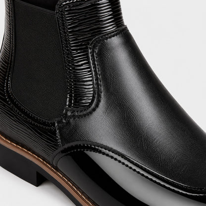 Glossy Leather Chelsea Boots | Revangiol