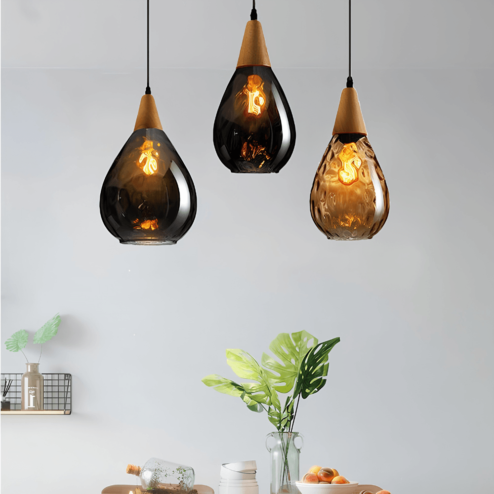 Elegant Teardrop Glass Pendant Light | Revangiol