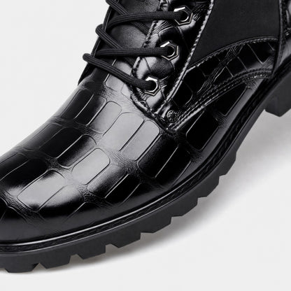 Embossed Combat Ankle Boots | Revangiol