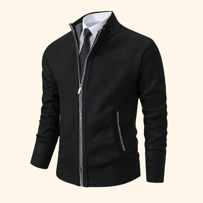 Zip-Up Mock Neck Cardigan | Revangiol