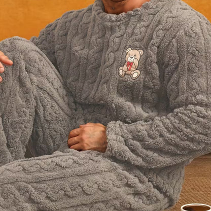 Plush Jacquard Bear Pajama Set | Revangiol
