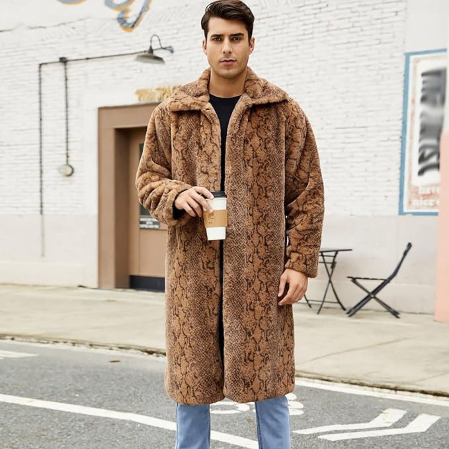 Textured Statement Fur Coat | Revangiol