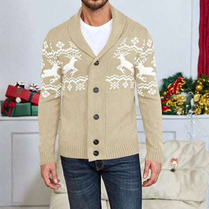 Nordic Reindeer Shawl Cardigan | Revangiol