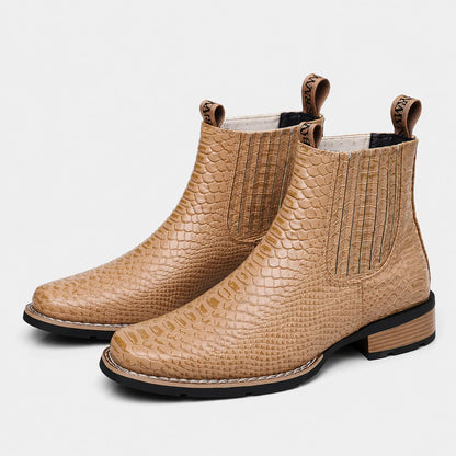 Croc Embossed Dress Boots | Revangiol
