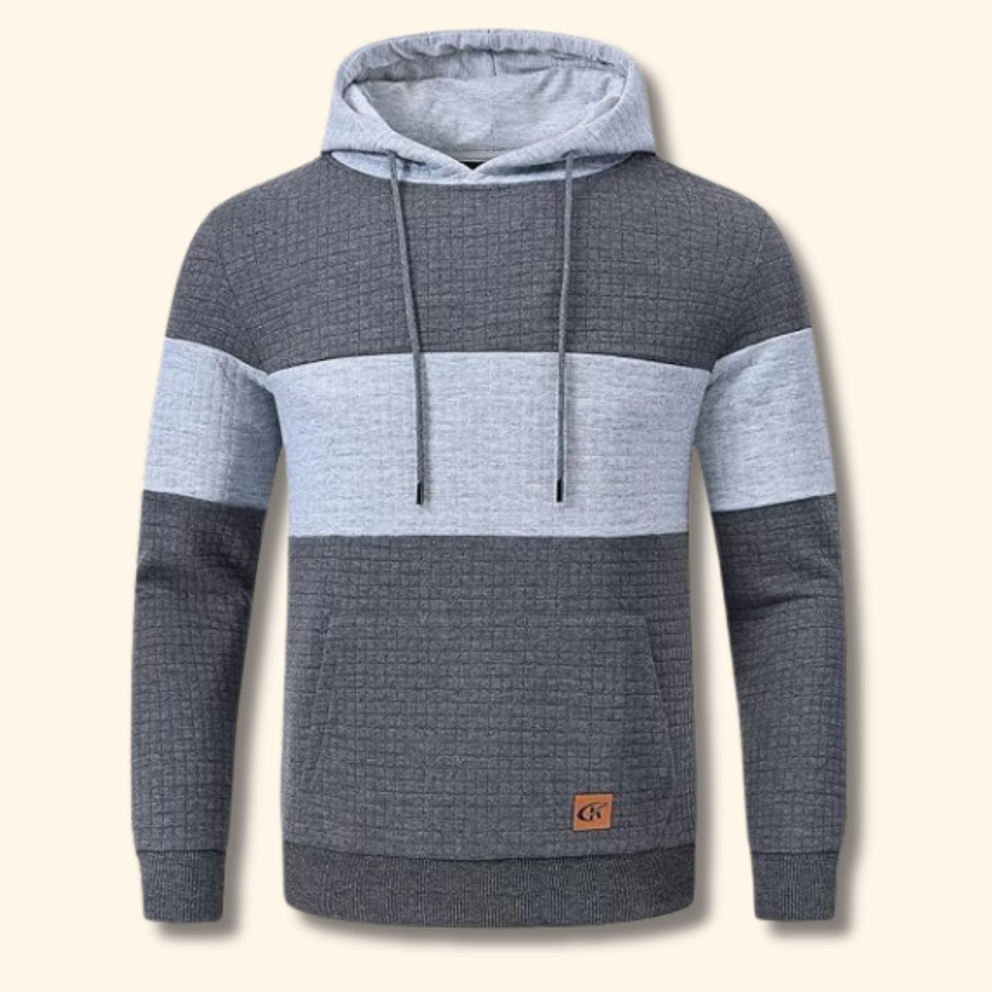 Textured Jacquard Pullover Hoodie | Revangiol