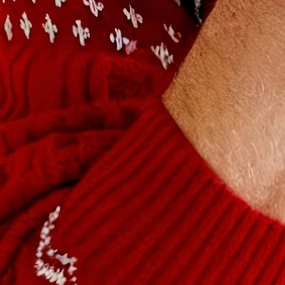Snowman Cable Knit Christmas Sweater | Revangiol