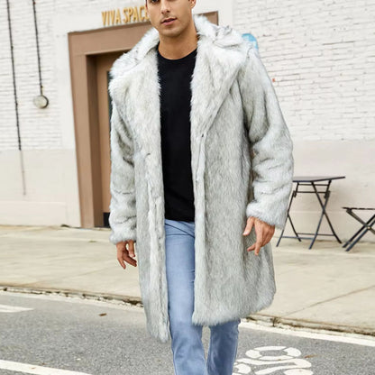 Wide Collar Shaggy Fur Coat | Revangiol