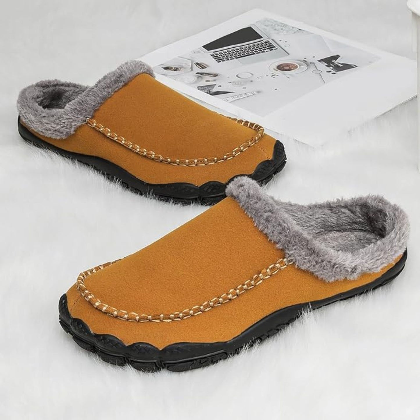 Fleece Lined Moccasin Slippers | Revangiol