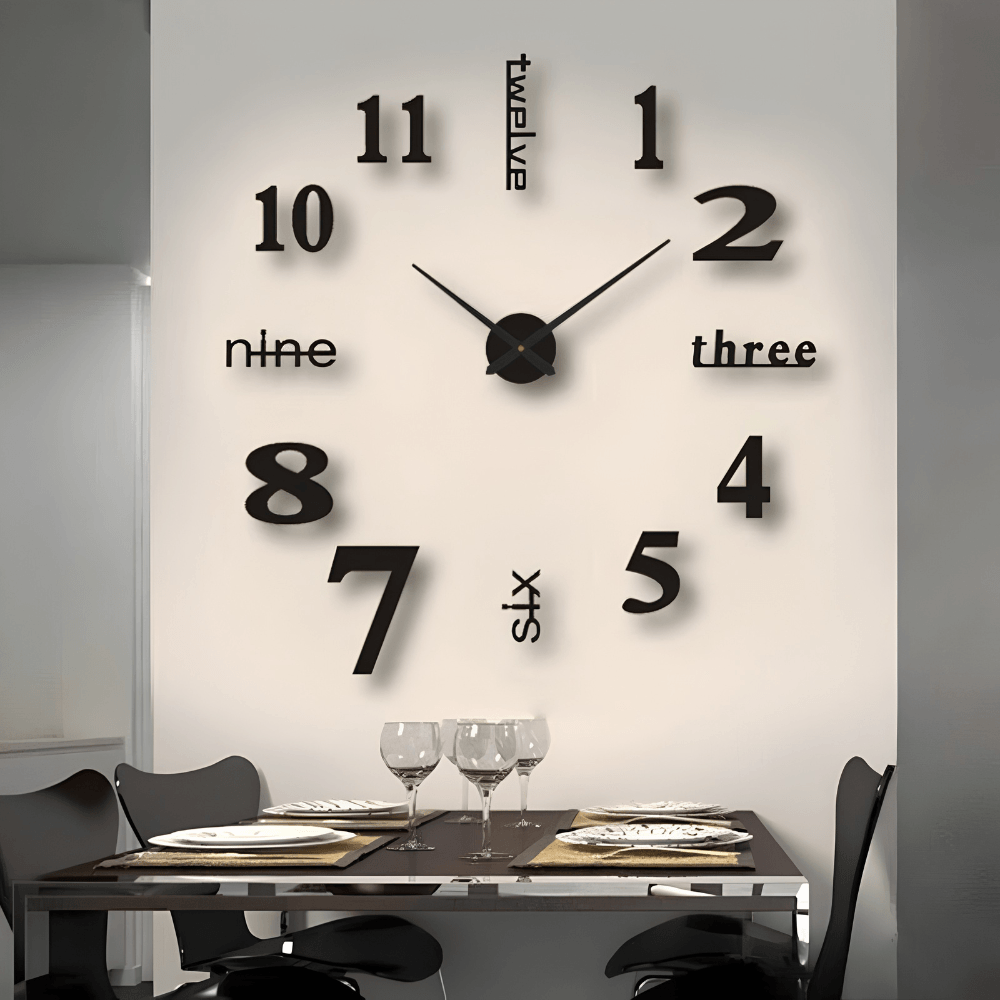 Minimalist Black Designer Wall Clock | Revangiol