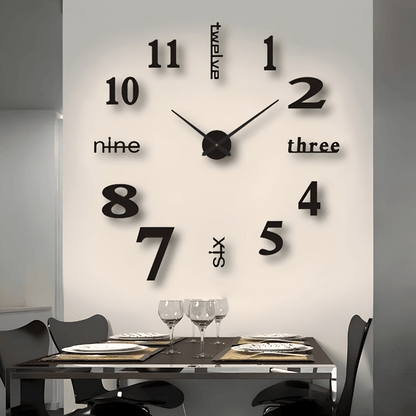 Minimalist Black Designer Wall Clock | Revangiol
