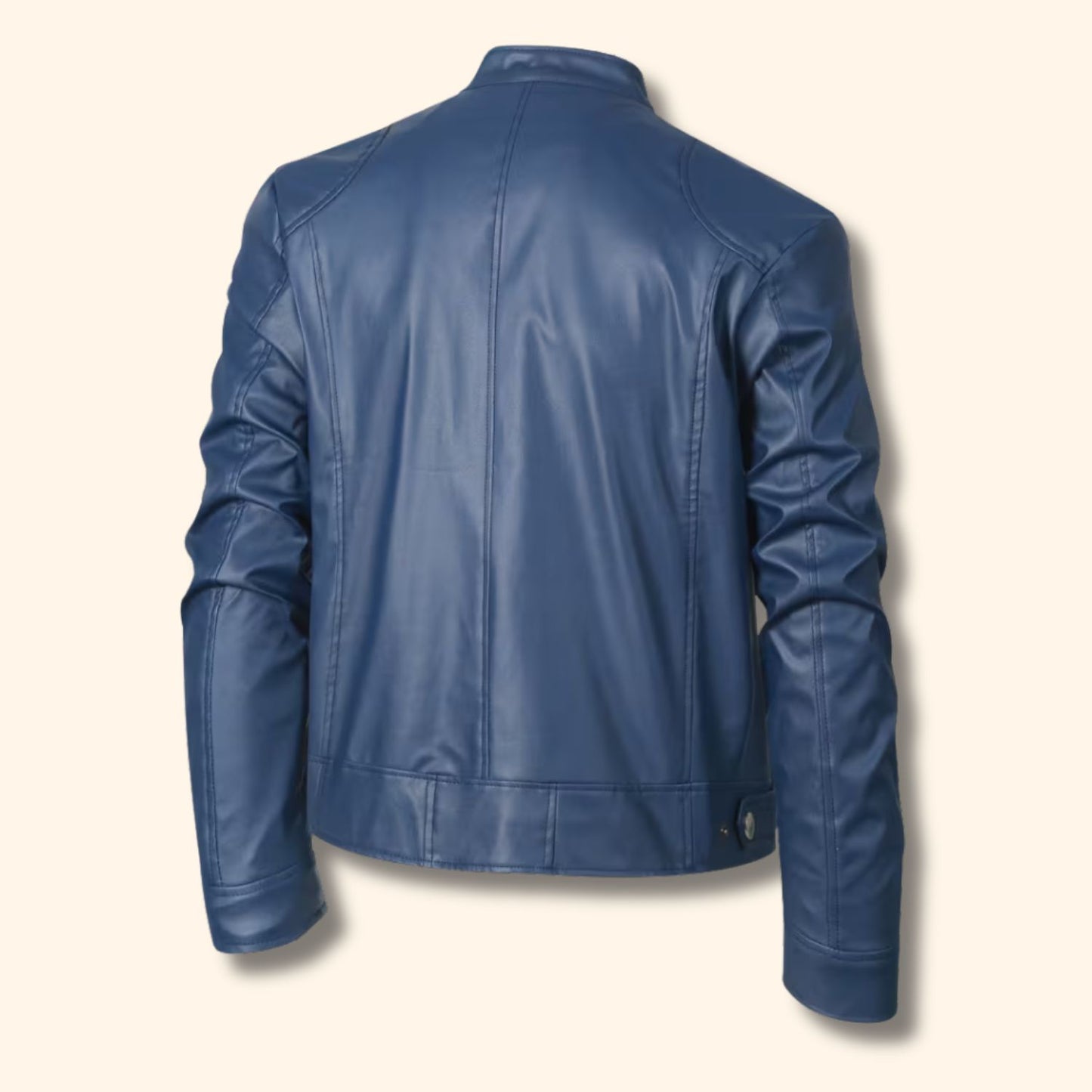 Heritage Stand Collar Leather Jacket | Revangiol
