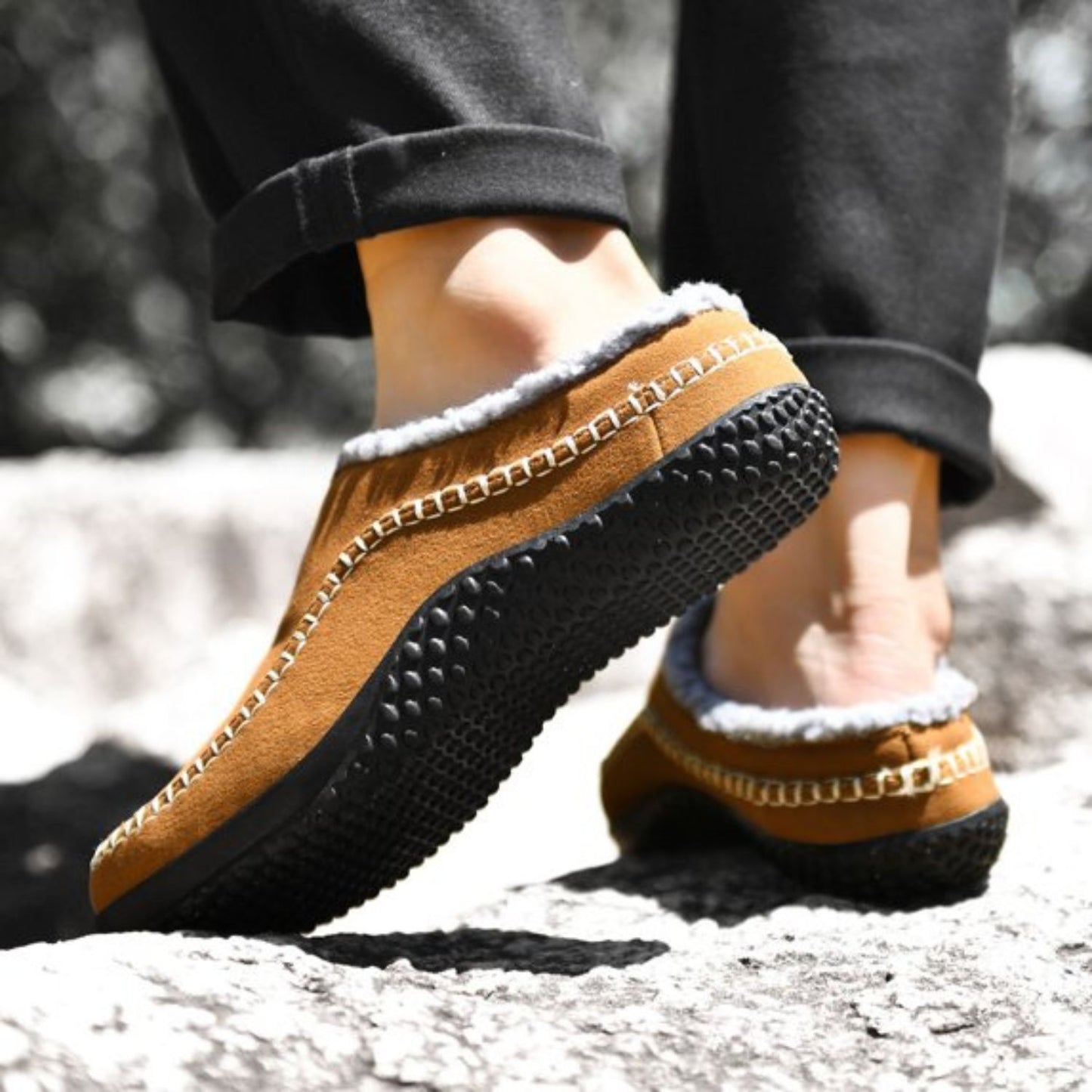 Sherpa Trim Slip-On Slippers | Revangiol