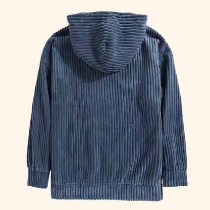 Textured Corduroy Pullover Hoodie | Revangiol