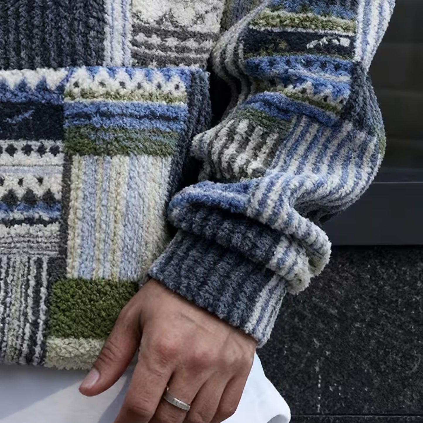 Patchwork Sherpa Half Zip Hoodie | Revangiol