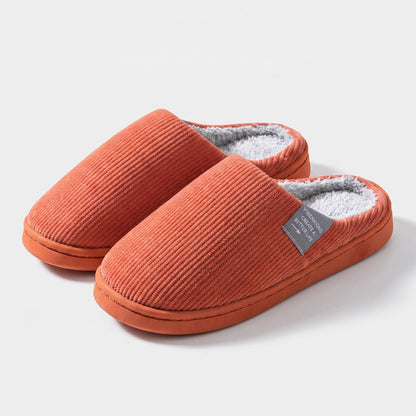 Ribbed Plush House Slippers | Revangiol