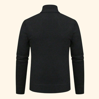 Zip-Up Mock Neck Cardigan | Revangiol