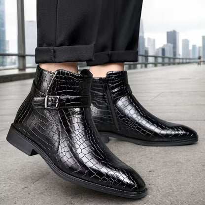 Croc Buckle Dress Boots | Revangiol