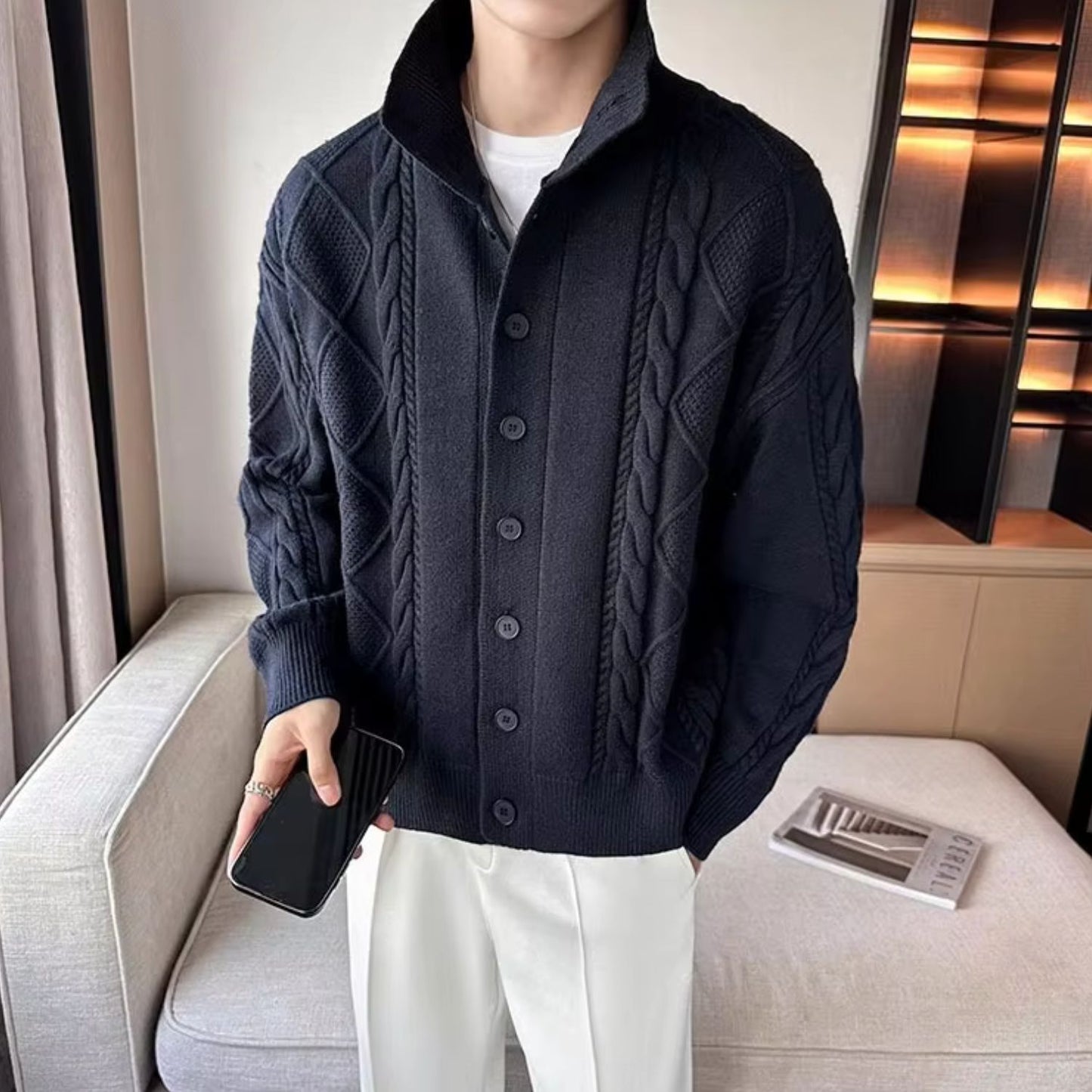 Chunky Collar Knit Sweater | Revangiol