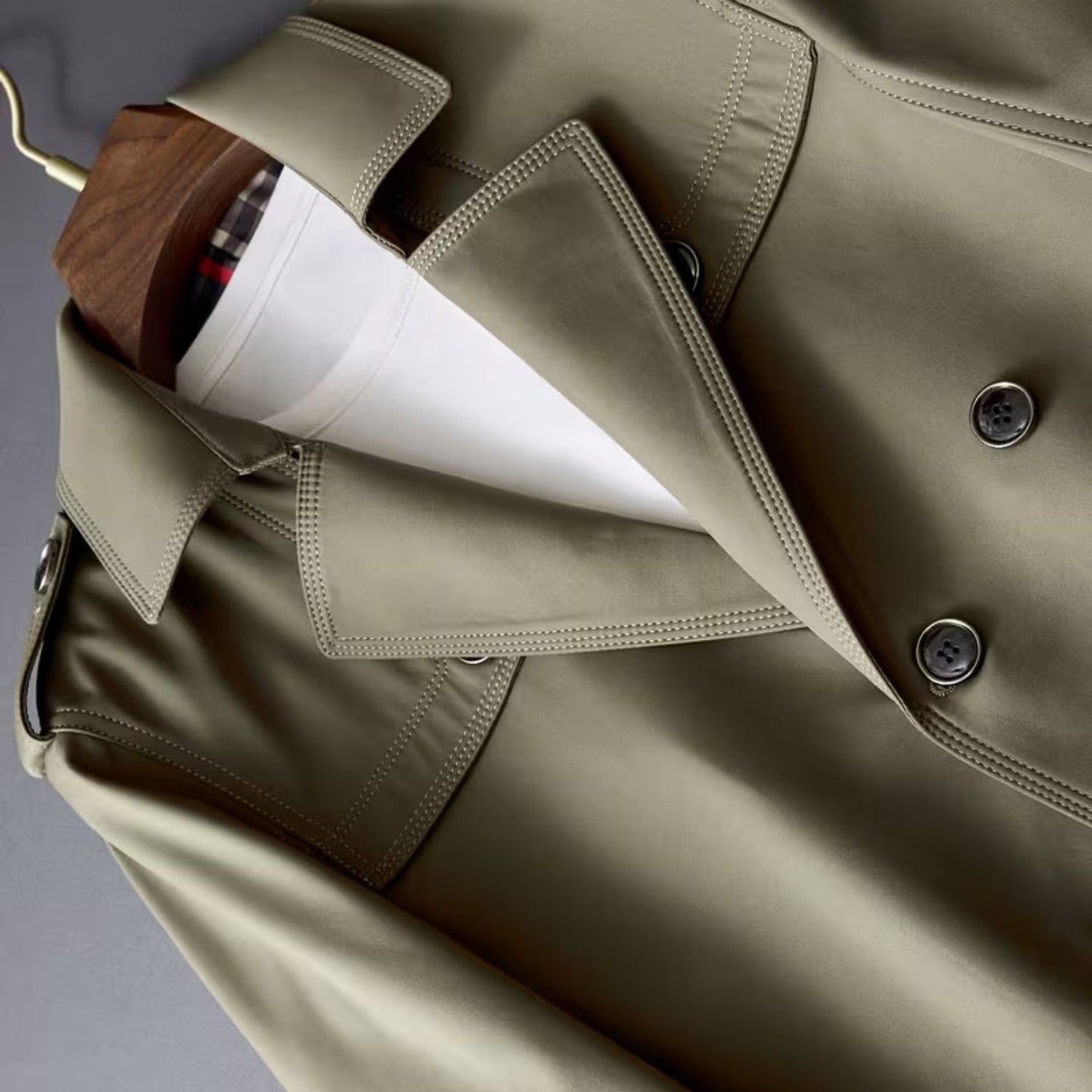 Double-Breasted Lapel Over Coat | Revangiol