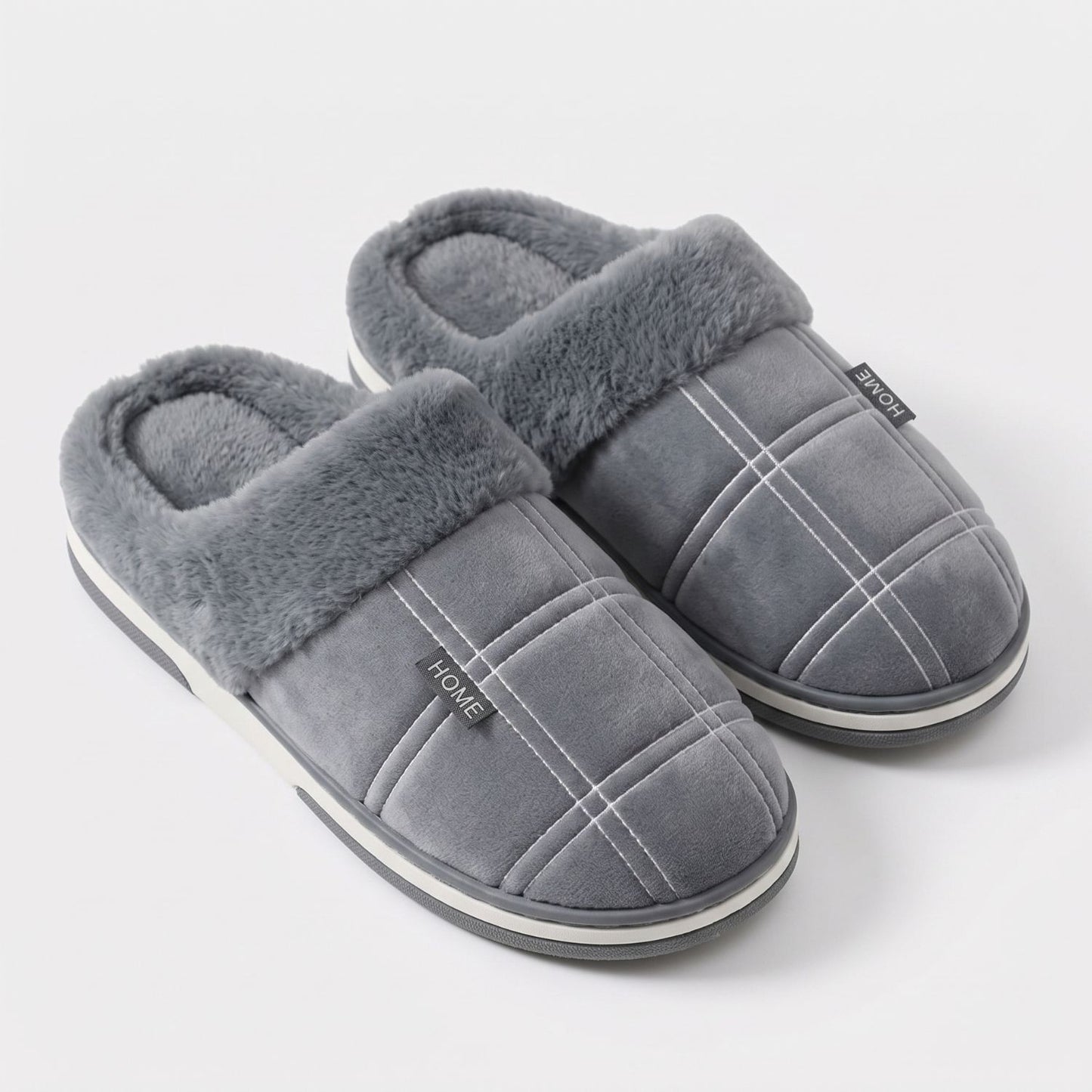 Padded Checked Fleece Slippers | Revangiol